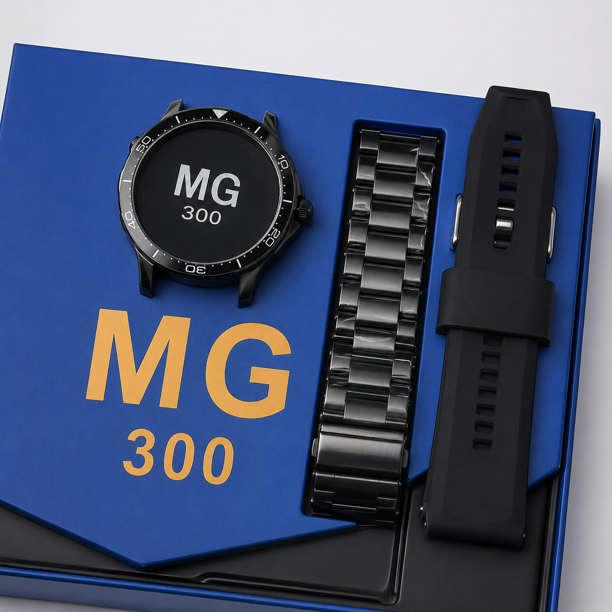 MG 300 Smartwatch with Metal & Silicone Straps