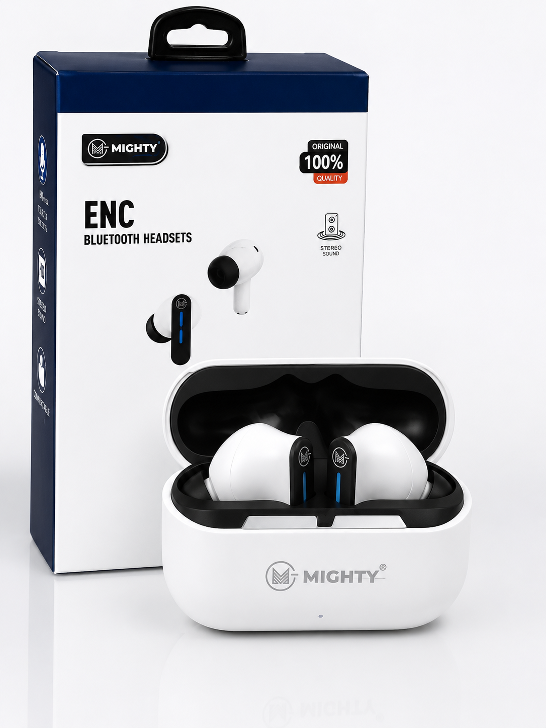 MIGHTY ENC Bluetooth Wireless Earbuds – Premium TWS Earphones with Charging Case