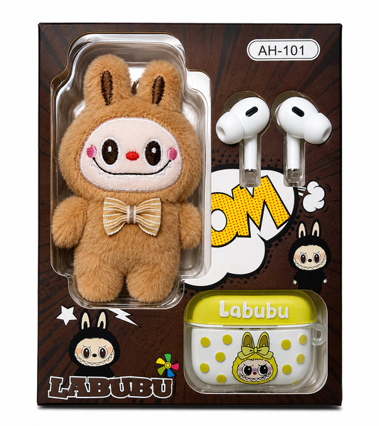 Cute Labubu TWS Earbuds with Plush Doll & Protective Case