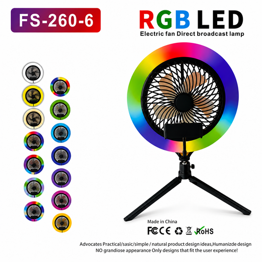 RGB LED Broadcast Ring Light with Adjustable Tripod